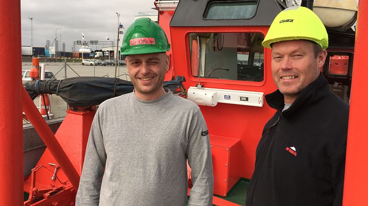 René Kjær (left) and Jimmy B. Rasmussen are pleased with the completely upgraded ‘Esvagt Preventer’. 