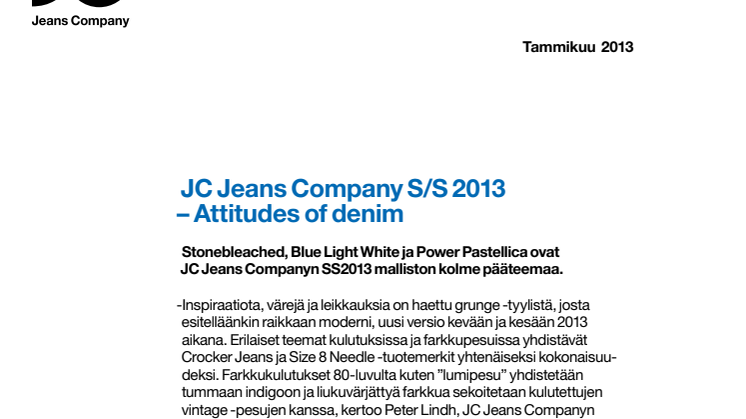 JC Jeans Company S/S 2013 - Attitudes of Denim