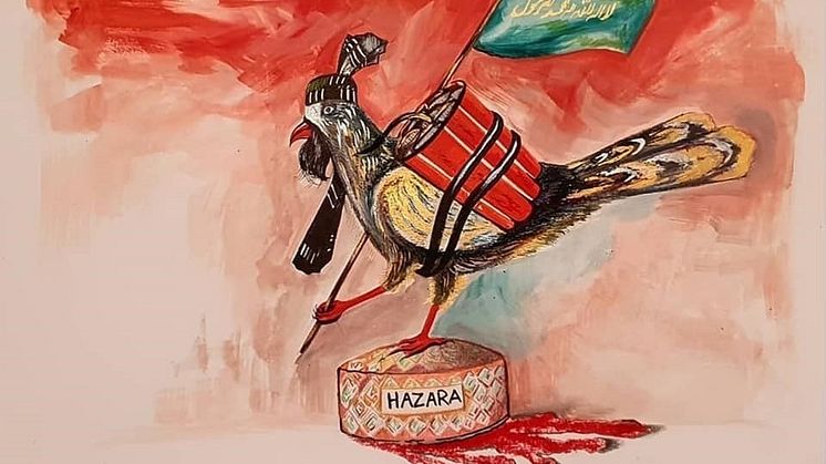 Självmordsbombare får hazarernas blod att rinna. Okänd konstnär. 