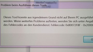 Wie behebt man den Windows 10 Media Creation Tool-Fehler 0x80072f8f - 0x20000?