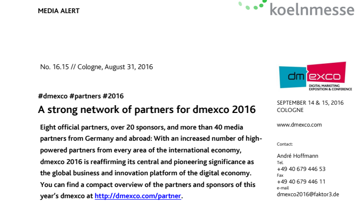 A strong network of partners for dmexco 2016