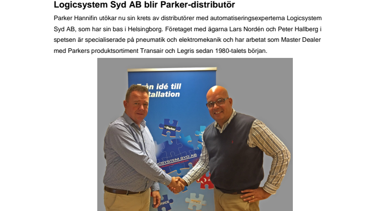 Logicsystem Syd AB – Ny Pneumatic Technology Center för Parker Hannifin AB