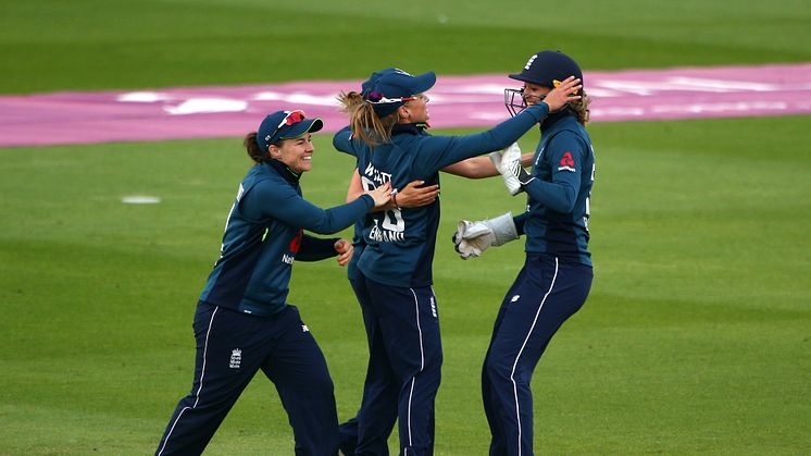 England players celebrating during the Royal London ODI series win over South Africa.
