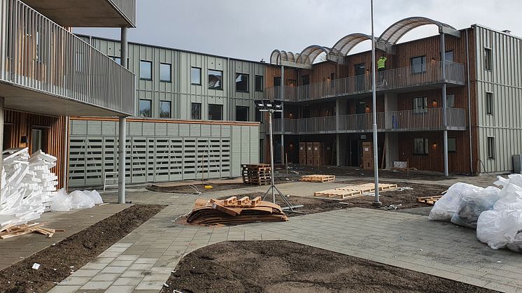 De 57 lägenheterna som Lyckos bygger på Lingenäs i Kristianstad, är besiktigade och inflyttning beräknas till januari 2022. Bild: Thage i Skåne