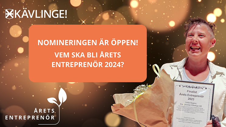 Dags att nominera till Årets Entreprenör 2024