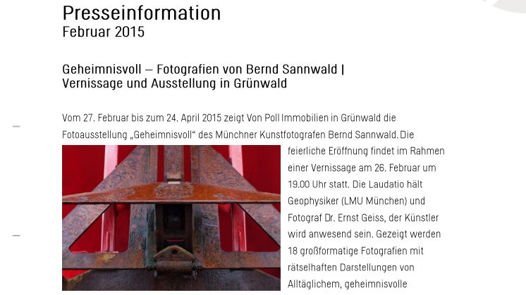 Geheimnisvoll - Vernissage und Ausstellung von Bernd Sannwald
