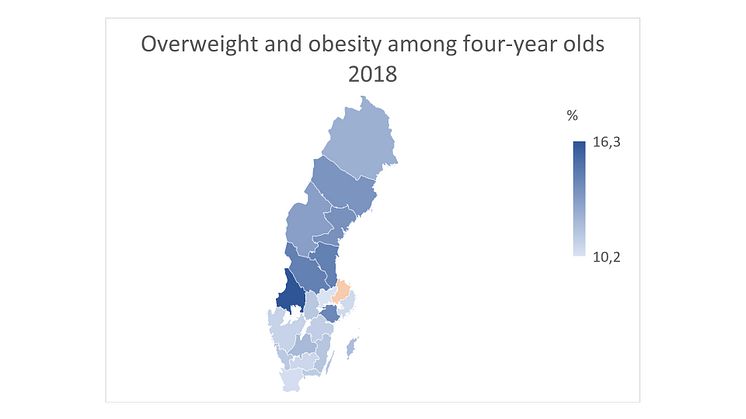Overweight and obesity among four-year olds in Sweden 2018