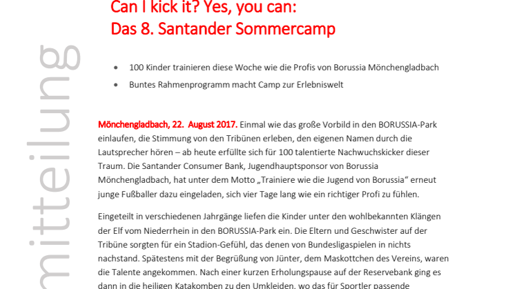 Can I kick it? Yes, you can: Das 8. Santander Sommercamp