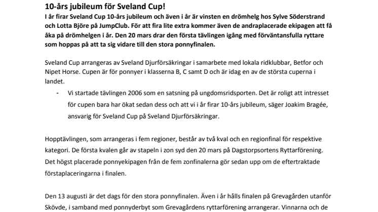 10-års jubileum för Sveland Cup! 