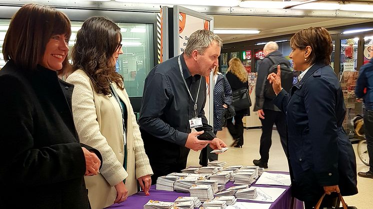 West Midlands Railway management meeting with customers to discuss upcoming timetable changes