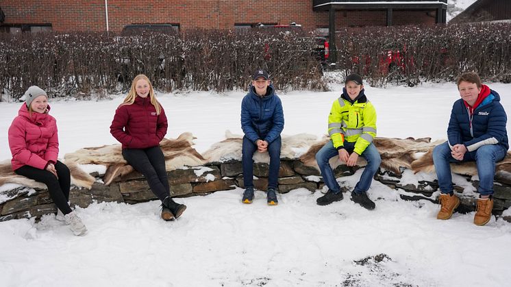 Elevene på Sør-Fron ungdomsskole har laget en installasjon og samlingsplass sammen med kunstner Ola Senstad, i regi av kunstorganisasjonen Harpefoss hotell. (Foto: Marthe Stenberg)