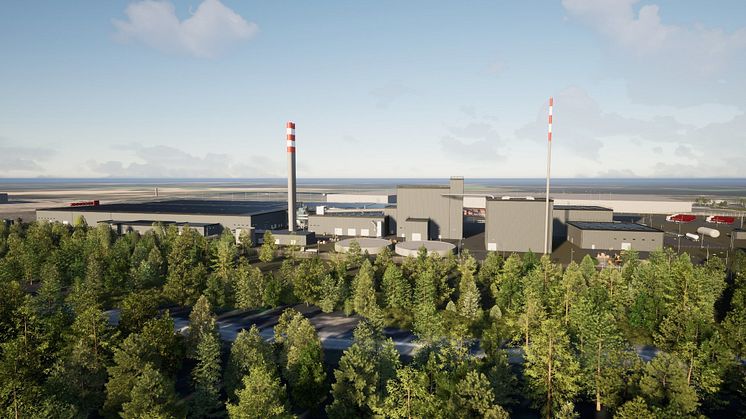 Steinullgiganten ROCKWOOL skal bygge ny fabrikk på Eskilstuna i Sverige. Denne fabrikken skal gi 120 nye arbeidsplasser. Bildet er en skisse over fabrikken. Photo: ROCKWOOL NORDICS