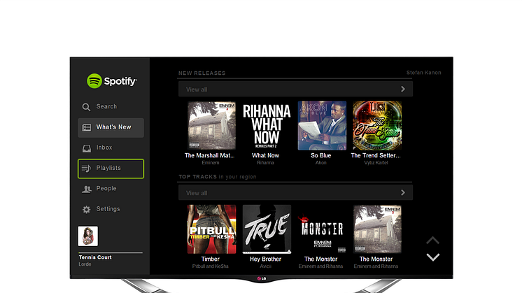 SPOTIFY TILGJENGELIG I LGs SMART-TV