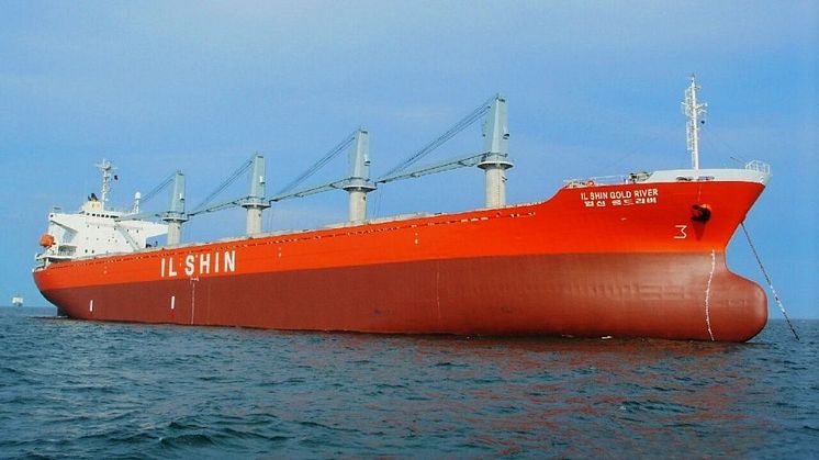 Kongsberg Maritime systems chosen for LNG Fuelled bulk carrier vessel under construction at Hyundai Mipo in South Korea (existing Ilshin bulk carrier pictured). Image courtesy: Ilshin Shipping Company