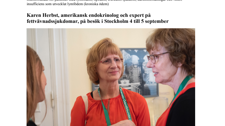 Karen Herbst, amerikansk endokrinolog och expert på fettvävnadssjukdomar, på besök i Stockholm 4 till 5 september 