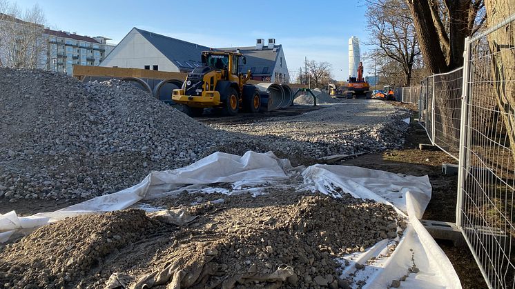 Grävarbete vid Mariehage förskola 2021