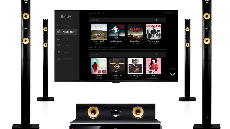 SPOTIFY LANCERES PÅ LG’S SMARTE AV-PRODUKTER