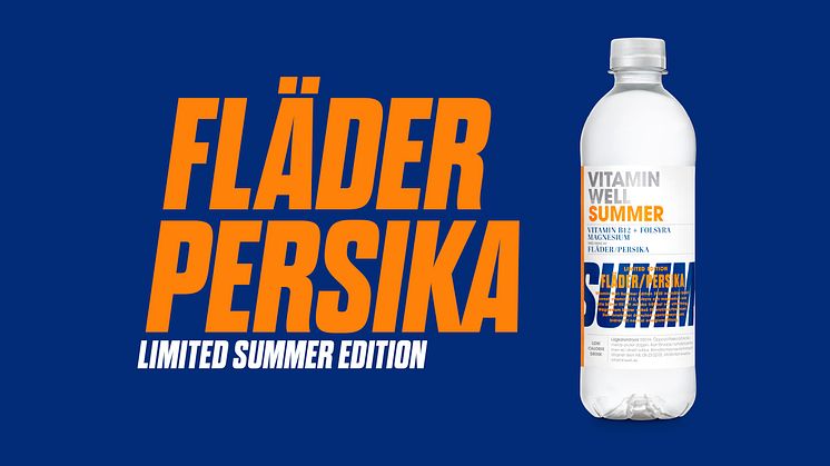 Vitamin Well Summer med smak av fläder och persika