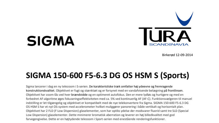 SIGMA 150-600 F5-6.3 DG OS HSM S (Sports)