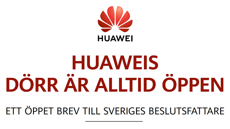 Huawei publicerar öppet brev till svenska beslutsfattare
