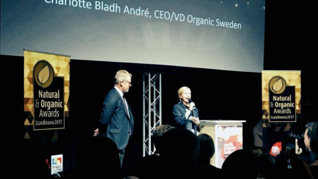 Organic Swedens VD får priset  ”The Organic Food Outstanding Achievement Award”