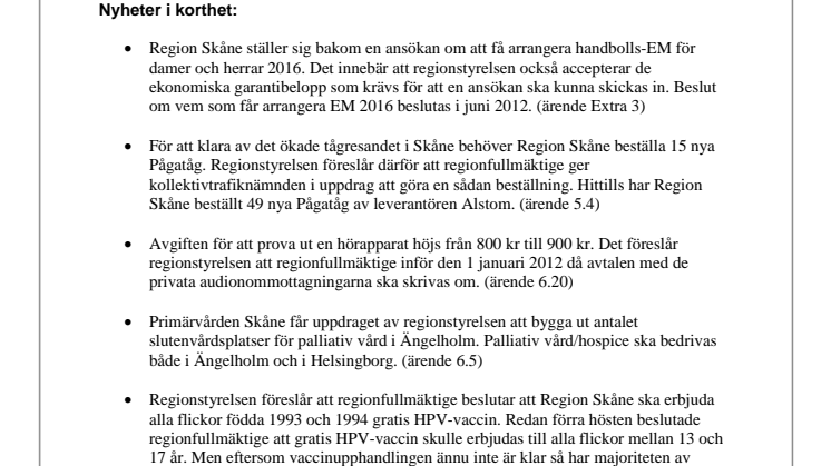 Pressinformation från regionstyrelsens sammanträde den 8 september