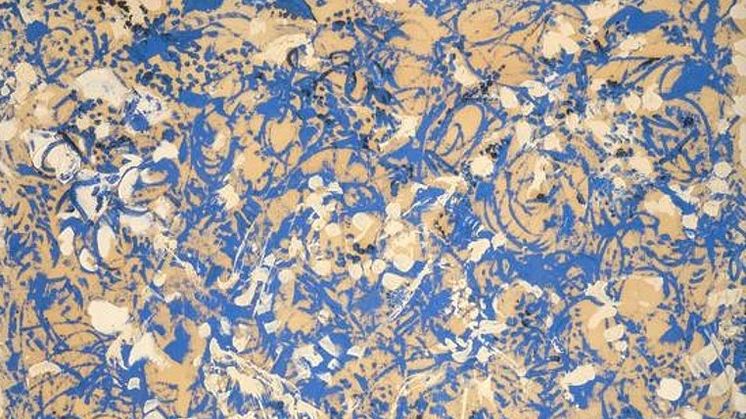 Lee Krasner, Through Blue, 1963. Olje på lerret, 191.8 x 147.3 cm. Privat samling. Foto © Lee Krasner