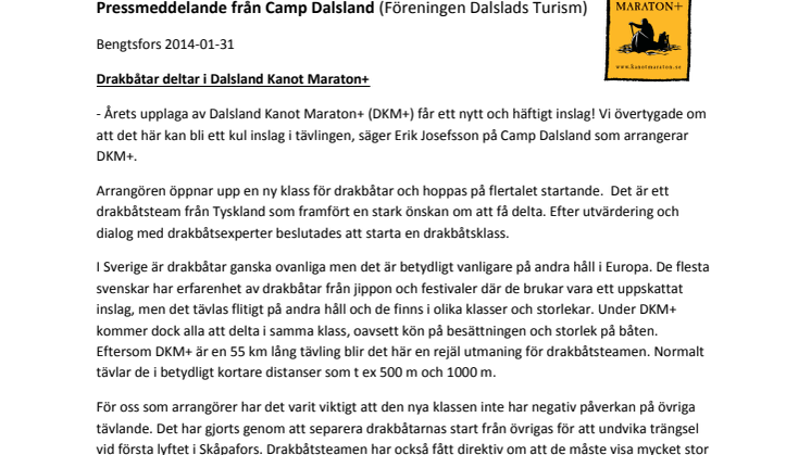 Drakbåtar deltar i Dalsland Kanot Maraton+