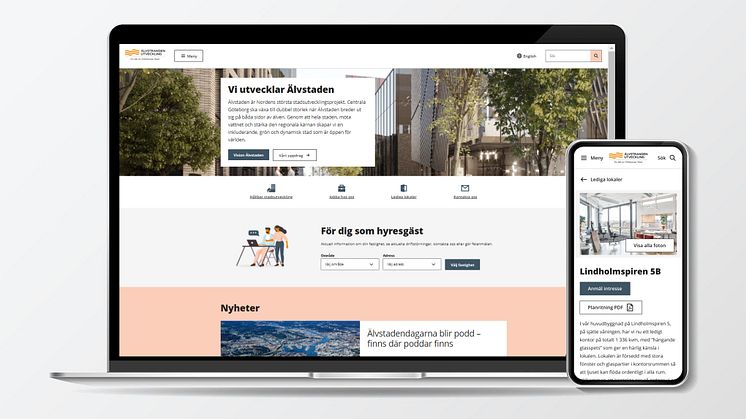 Älvstranden Utveckling lanserar ny webbplats