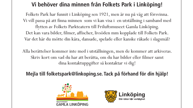 Affisch Minnesinsamling Folkets park