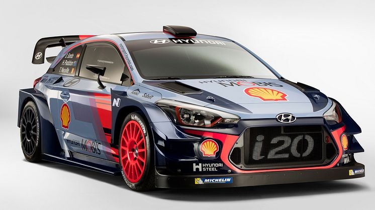 Dette er  den nye i20 WRC fra Hyundai. Bedre kjøreegenskaper og mere hestekrefter!