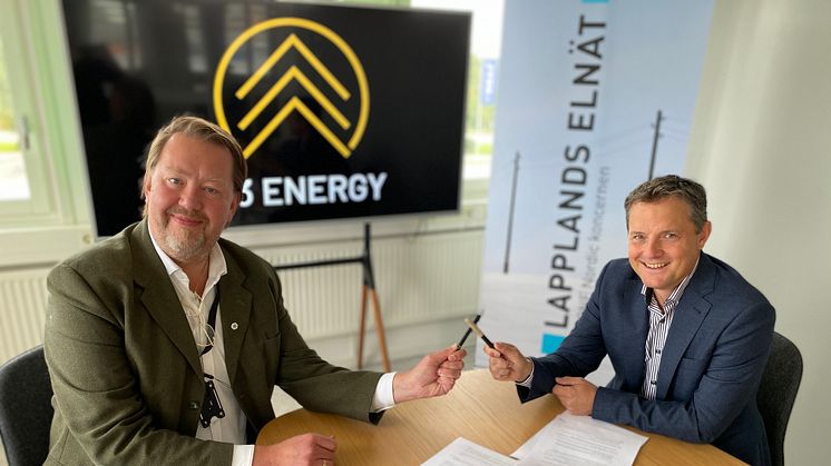 Pär Dunder, vd för W3 Energy och Tomas Ölvebring, vd för Lapplands Elnät AB.