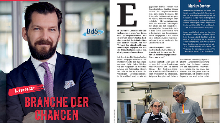 Branche der Chancen - BdS-Hauptgeschäftsführer Markus Suchert im Interview mit dem Magazin Gastivo
