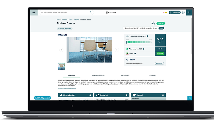 Prodikt strukturerar, beräknar och tydliggör de data som är viktiga för användarna. Användaren kan söka på exempelvis artikelnummer och få upp ett produktkort för just den produkt man överväger att använda.