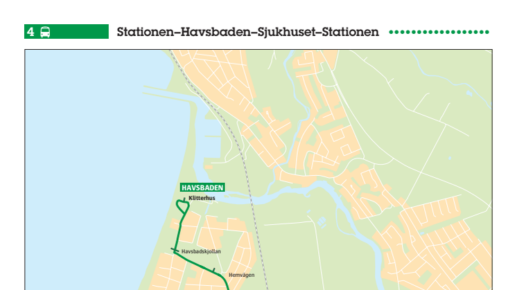 Stadsbuss linje 4 i Ängelholm, karta och tidtabell, gäller från 13 augusti 2017