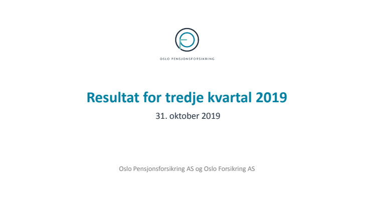 OPF resultatpresentasjon Q3 2019