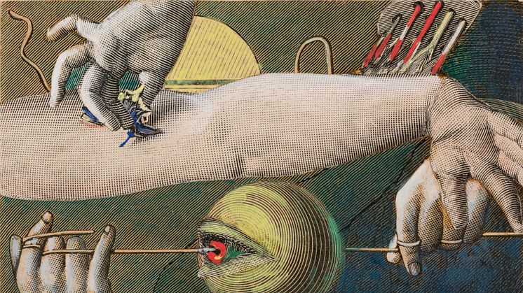  Max Ernst, Uten tittel. Collage og gouache på papir, 1921. Copyright: Florent Chevrot