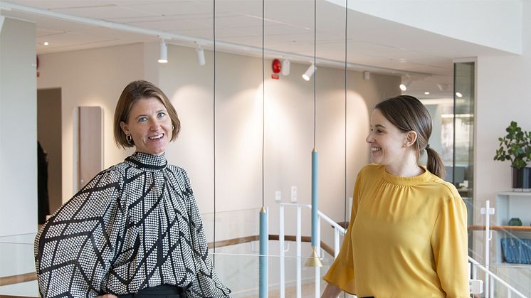 Anna Nambord, chef för Hållbara affärer och Tove Gleisner, HR-chef. Båda på Wihlborgs.