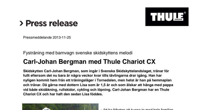 Carl-Johan Bergman med Thule Chariot CX1