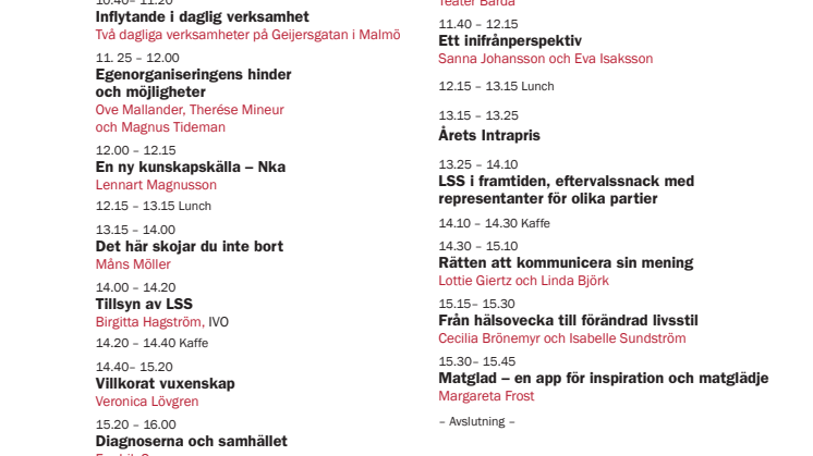 Program Intradagarna 2014