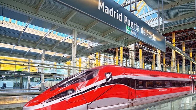 Rendering of Frecciarossa in Madrid station