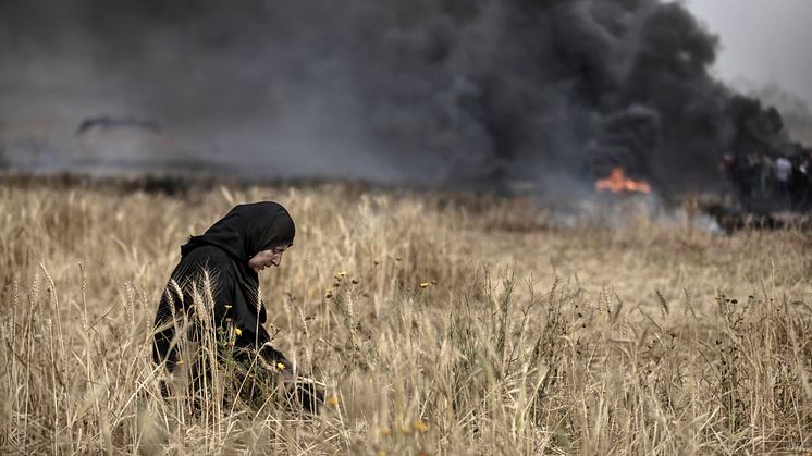 Bildjournalisten Paul Hansens bild från Gaza. Paul Hansen kommer att tala om bildens möjligheter under konferensen i Sundvall.