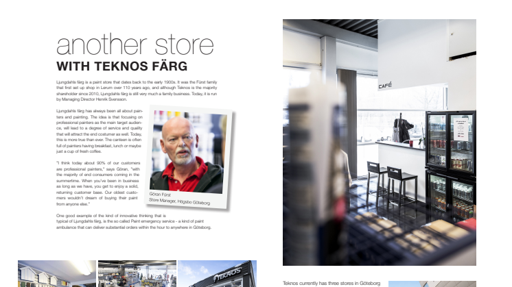 New Teknos Shop in Gothenburg