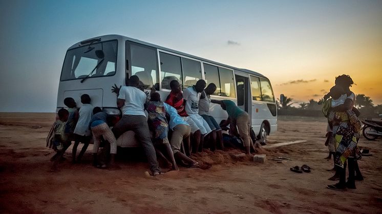 Bus stuck in Benin