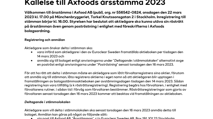 Pressmeddelande Kallelse till Axfoods årsstämma 2023.pdf