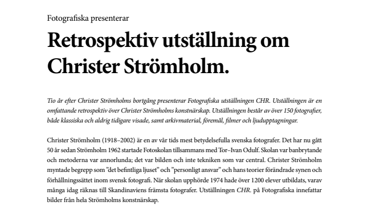 Pressmeddelande Christer Strömholm (pdf)