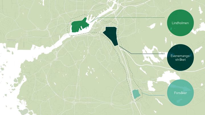 Gothenburg green city zone omfattar området från Lindholmen på Hisingen, genom evenemangsstråket till Forsåker i Mölndal.