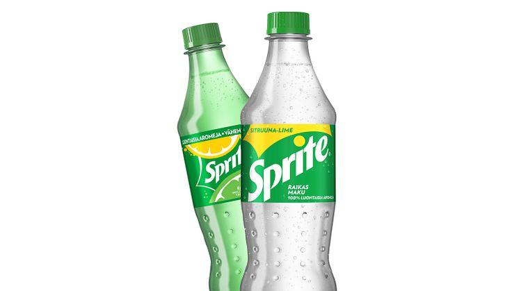 Sprite-pullot muuttuvat kirkkaiksi, koska värillinen PET-muovi ei kierrä uusiin pulloihin. Ympäristön kannalta on parasta, jos pullot saadaan kierrätettyä uusiksi pulloiksi.