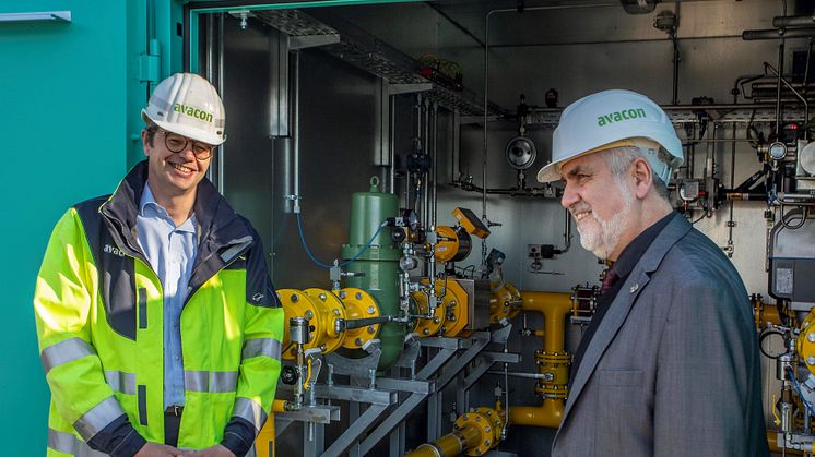 Sachsen-Anhalts Umweltminister Armin Willingmann und Avacon Netz Geschäftsführer Frank Schwermer geben Startschuss für 20 Prozent Wasserstoff-Beimischung
