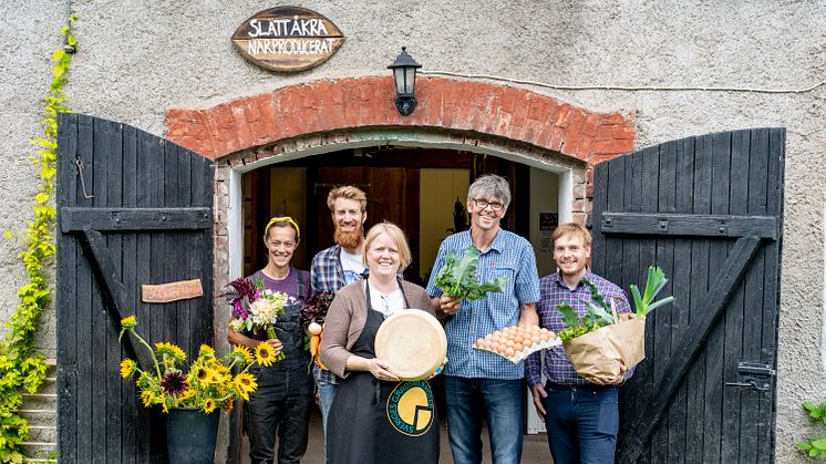 Det här härliga gänget kan du träffa under skördetid. Foto: Slättåkra Närproducerat.